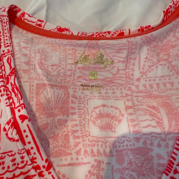 LILY PULITZER Med ETTA Mizner Red Maxi T-Shirt Dress Seaside Harbour - Picture 3 of 7